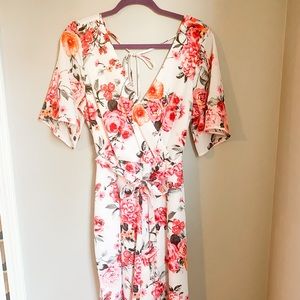 Floral Wide Leg Jumpsuit, XL